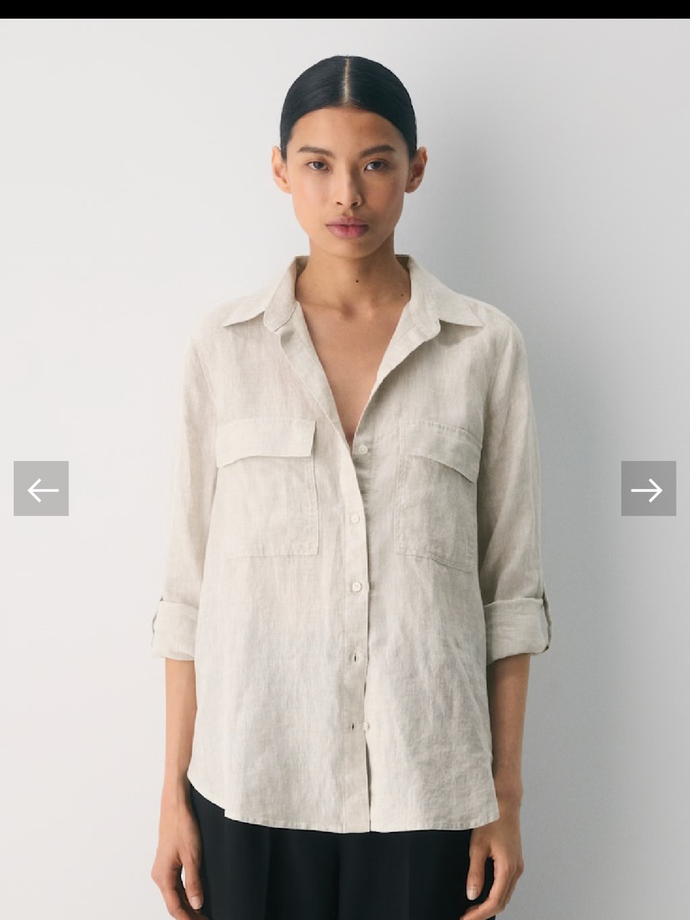 Aritzia Linen Button-Down Shirt - Natural Cream